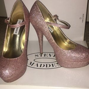 P-Valeri pink glitter pumps